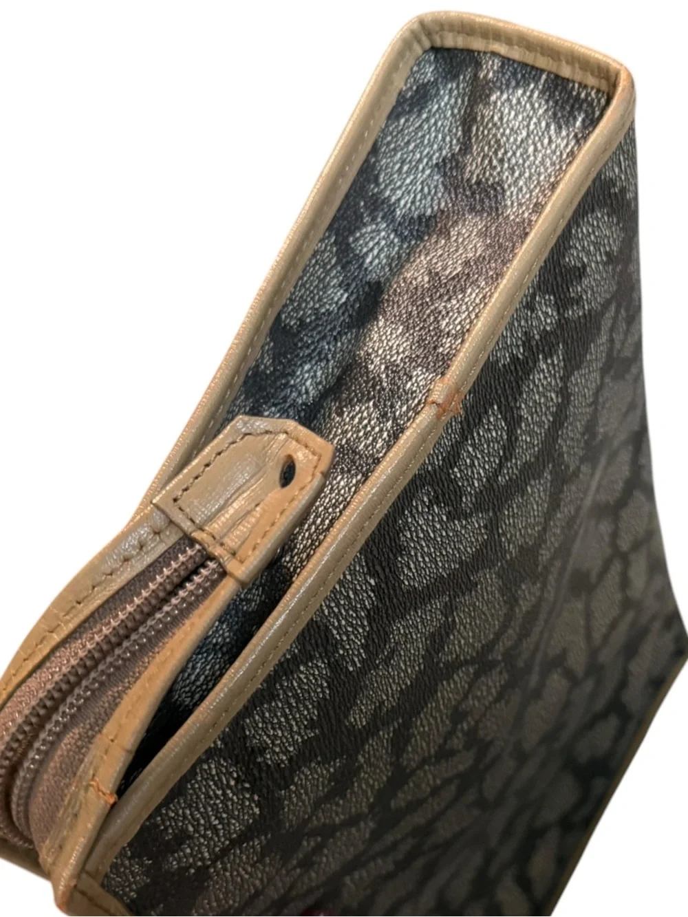 Vintage Yves Saint Laurent YSL Monogram Zip Portfolio Clutch Document Case Gray - Picture 4 of 10